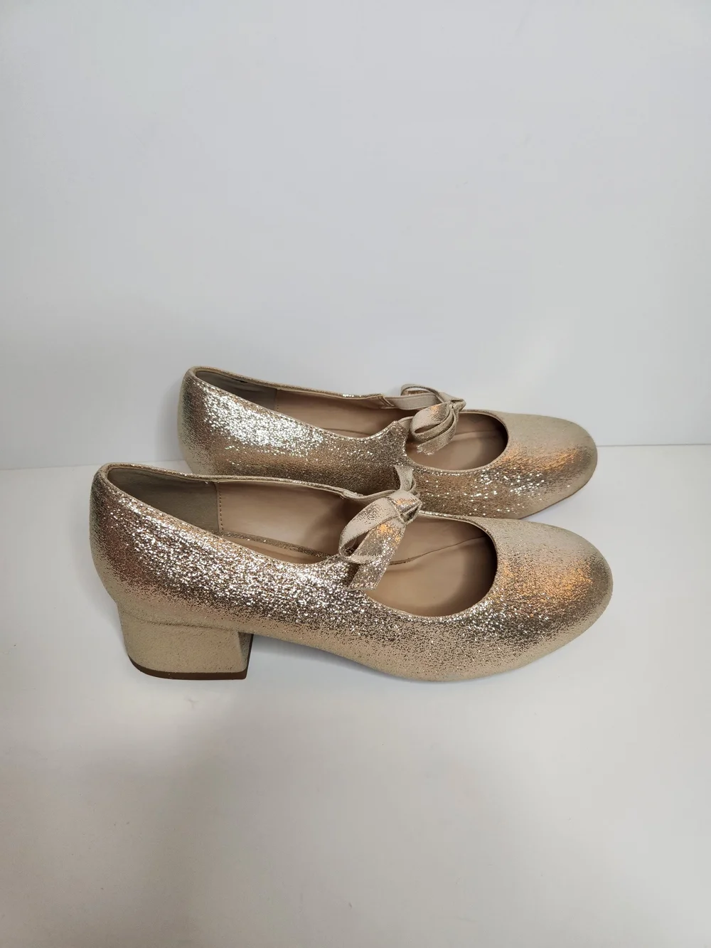 Copper Key Girls Gold Glitter Mary Jane Shoes